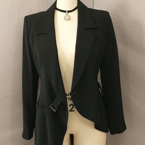 Assymetrical Black Jacket Ivan Grundahl sz 40 US 12 Classy Designer Eye Catching